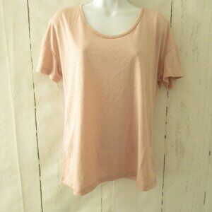 New Nike Top M Blush Pink Cut Out Back Short Sleeve Dri Fit Yoga Active